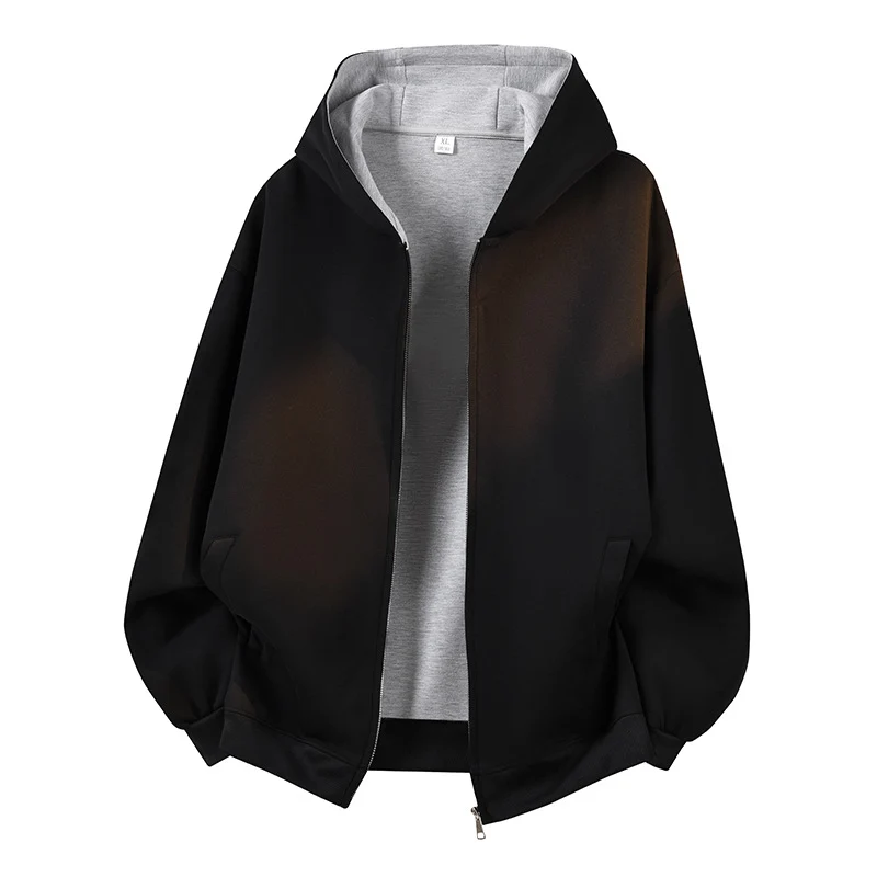 Herren Oversize Kapuzen-Zipjacke Drune