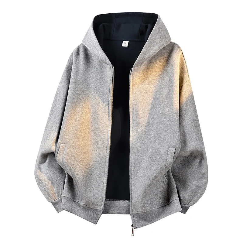 Herren Oversize Kapuzen-Zipjacke Drune