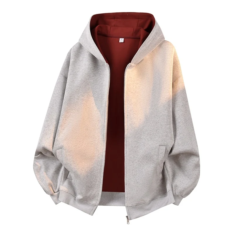 Herren Oversize Kapuzen-Zipjacke Drune