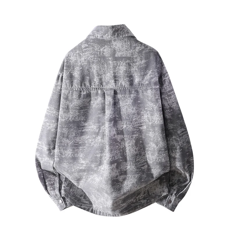 Herren Oversize-Jeanshemdjacke mit washed Effekt, Brusttasche & Druckknopfleiste Drune