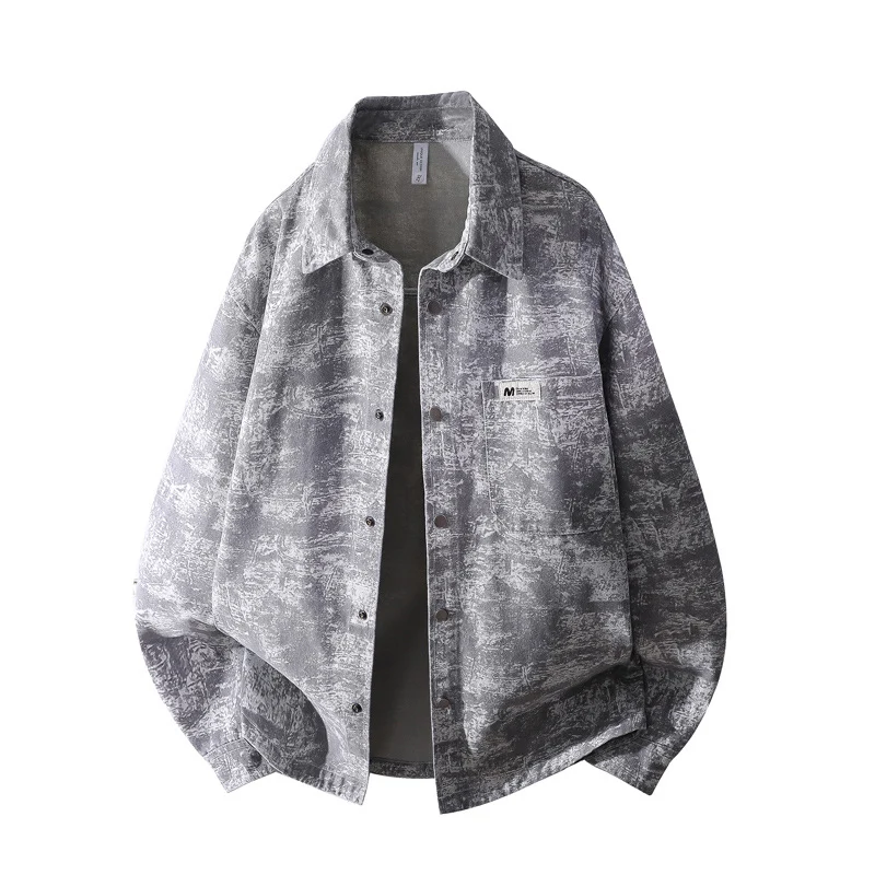Herren Oversize-Jeanshemdjacke mit washed Effekt, Brusttasche & Druckknopfleiste Drune