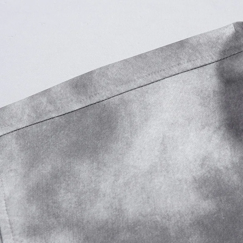 Herren Oversize-Hemdjacke im Washed‑Tie‑Dye‑Look mit Holzknopfleiste & legerer Silhouette Drune