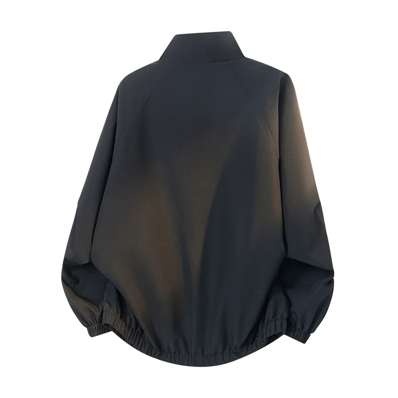 Herren Oversize-Funktionsjacke im Bomberstil mit Stehkragen, Kordelzugsaum und diagonalem Nahtdesign Drune