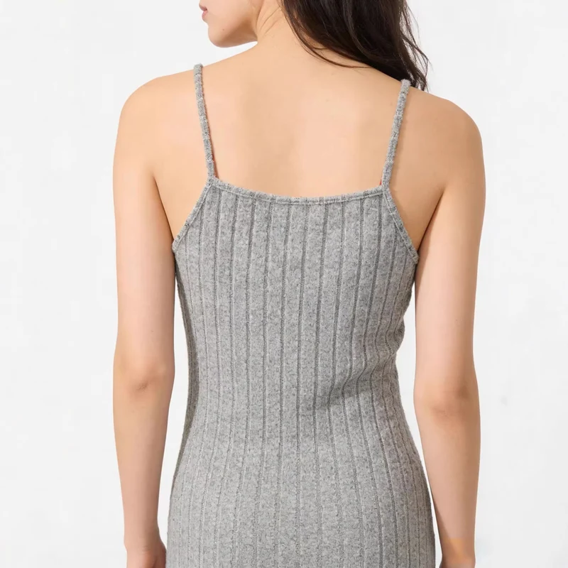 Damen Figurbetontes Strickkleid mit passender Strickjacke Drune