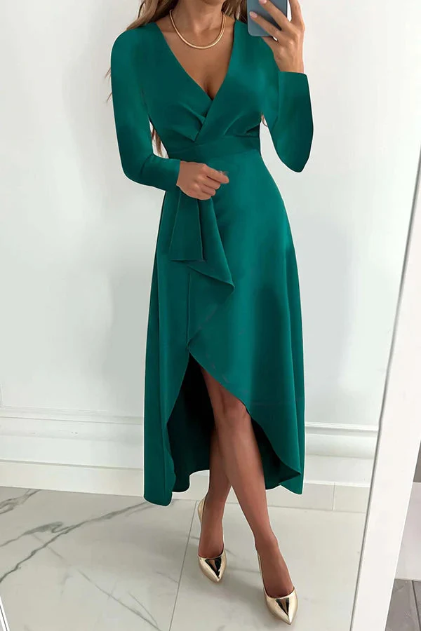Damen Elegantes Wickelkleid Drune