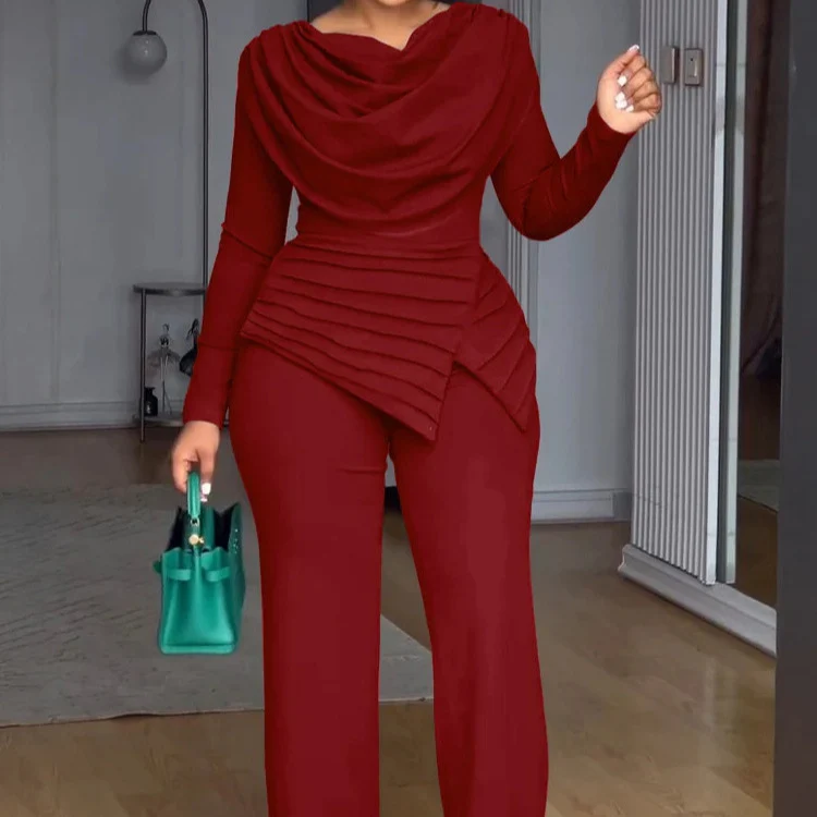 Damen Elegantes Wickel-Jumpsuit mit Drapierung Drune