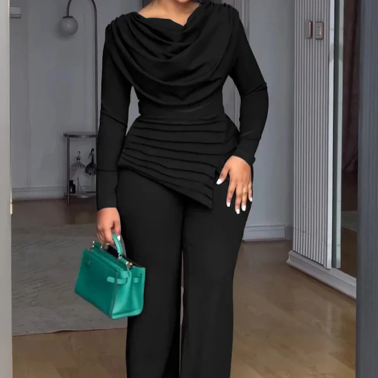 Damen Elegantes Wickel-Jumpsuit mit Drapierung Drune
