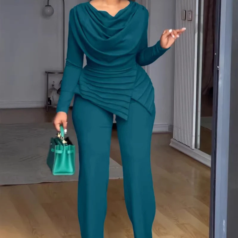 Damen Elegantes Wickel-Jumpsuit mit Drapierung Drune