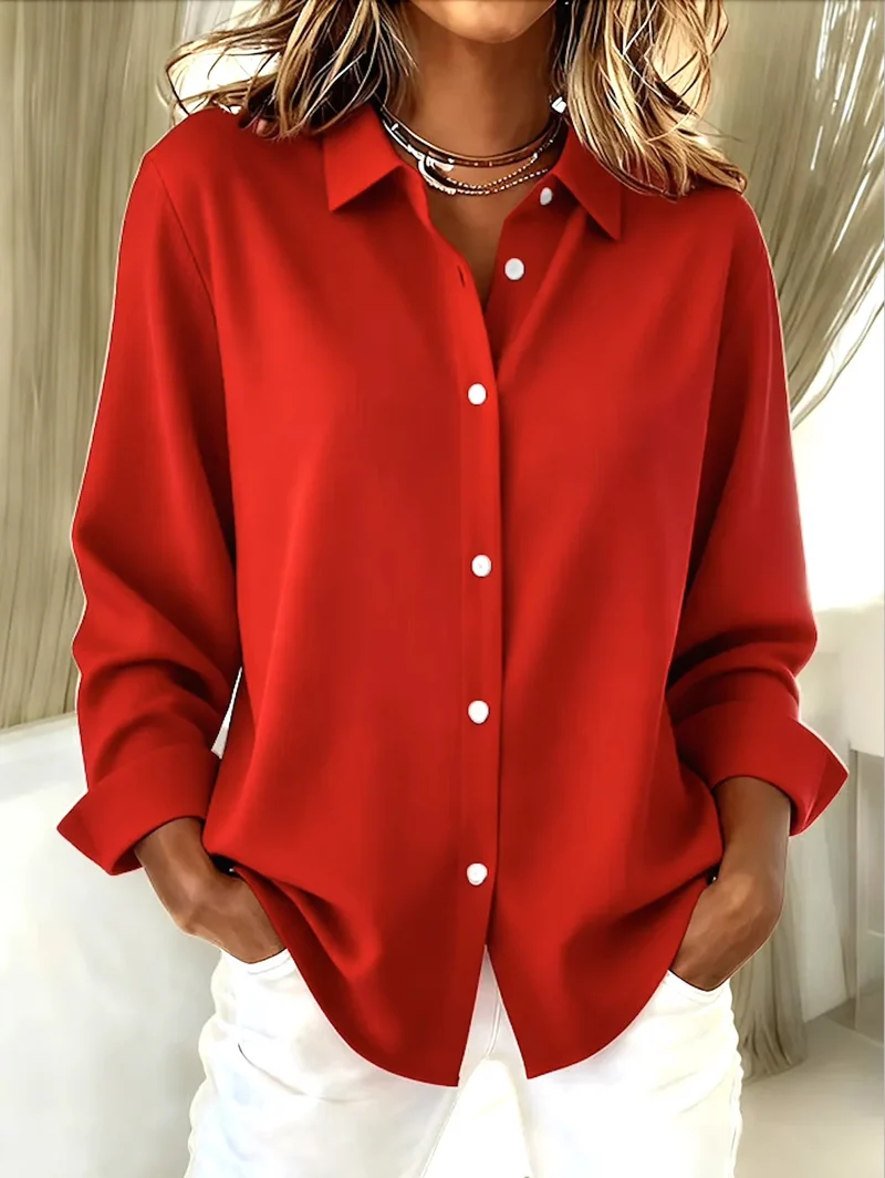 Damen Elegantes und lässiges Langarmhemd Drune