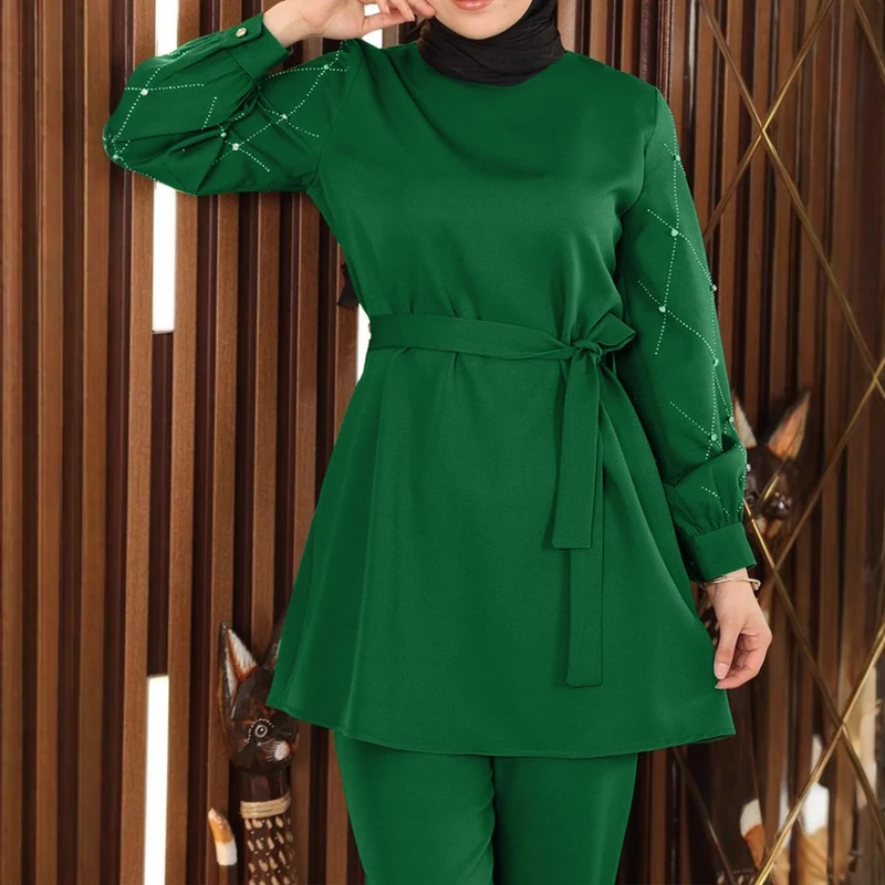 Damen Elegantes Tunika-Set mit Hose Drune