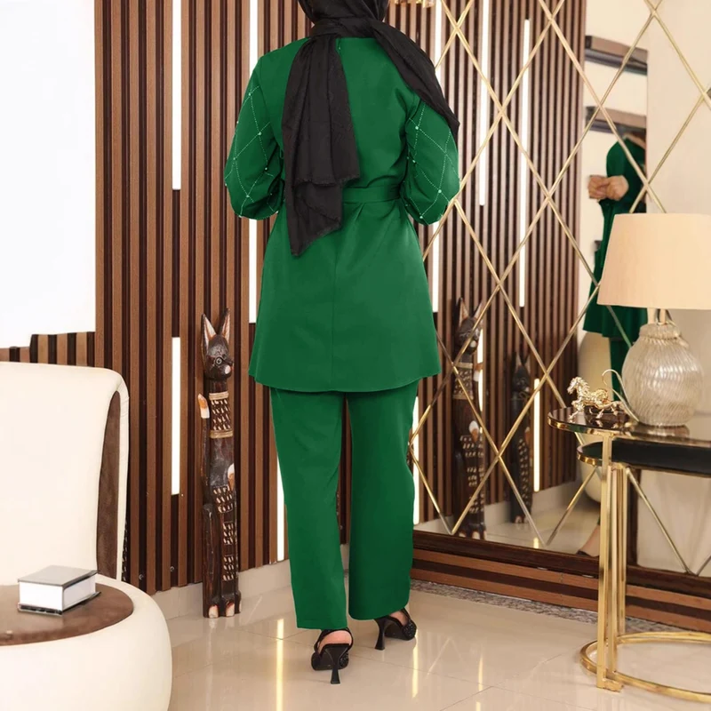 Damen Elegantes Tunika-Set mit Hose Drune