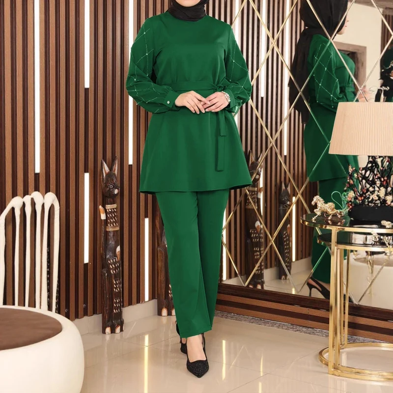 Damen Elegantes Tunika-Set mit Hose Drune