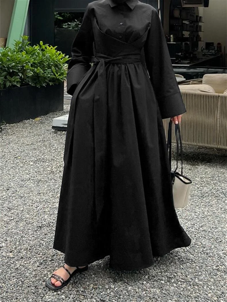 Damen Elegantes Maxikleid mit tailliertem Schnitt Drune