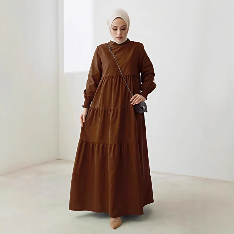 Damen Elegantes Maxikleid mit Rüschen Drune