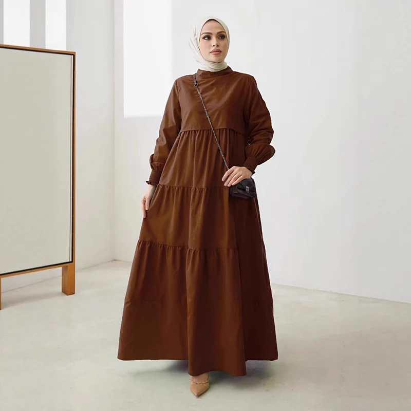 Damen Elegantes Maxikleid mit Rüschen Drune