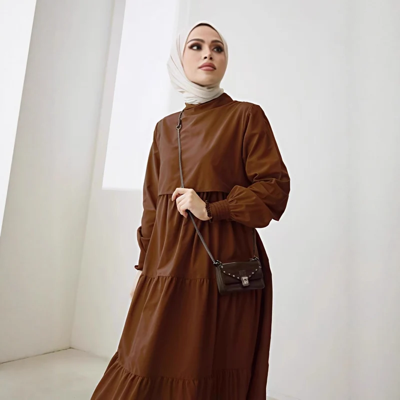 Damen Elegantes Maxikleid mit Rüschen Drune