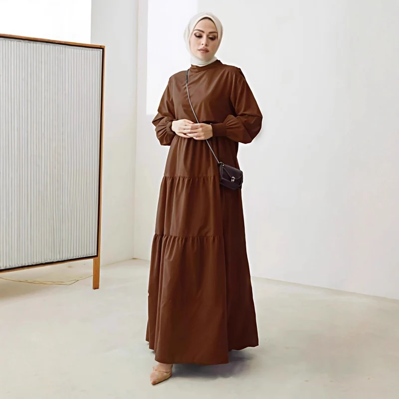 Damen Elegantes Maxikleid mit Rüschen Drune