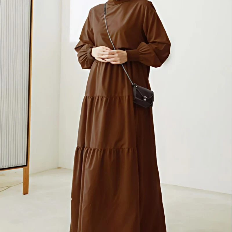 Damen Elegantes Maxikleid mit Rüschen Drune