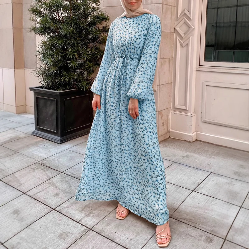 Damen Elegantes Maxikleid mit floralen Mustern Drune