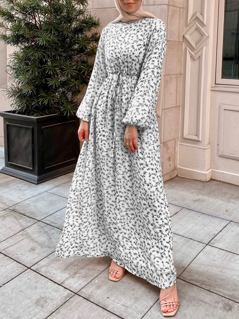 Damen Elegantes Maxikleid mit floralen Mustern Drune
