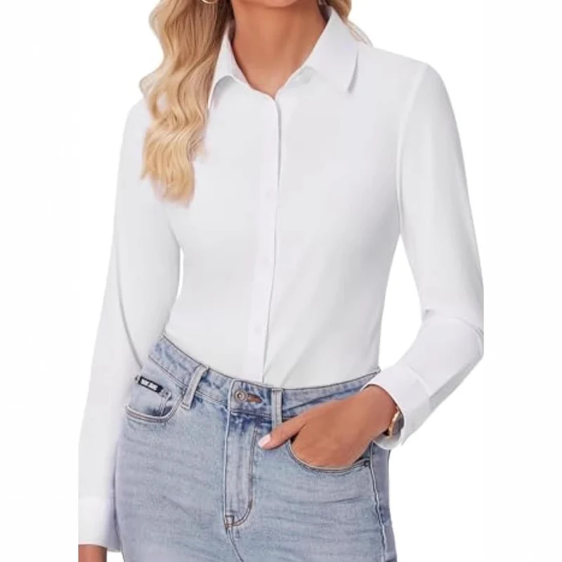 Damen Elegantes Langarmhemd Drune