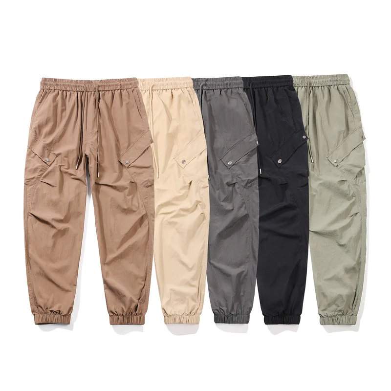 Herren utilitarische Cargo-Joggerhose mit Tunnelzugbund, Mehrfachtaschen und elastischem Knöchelabschluss Drune