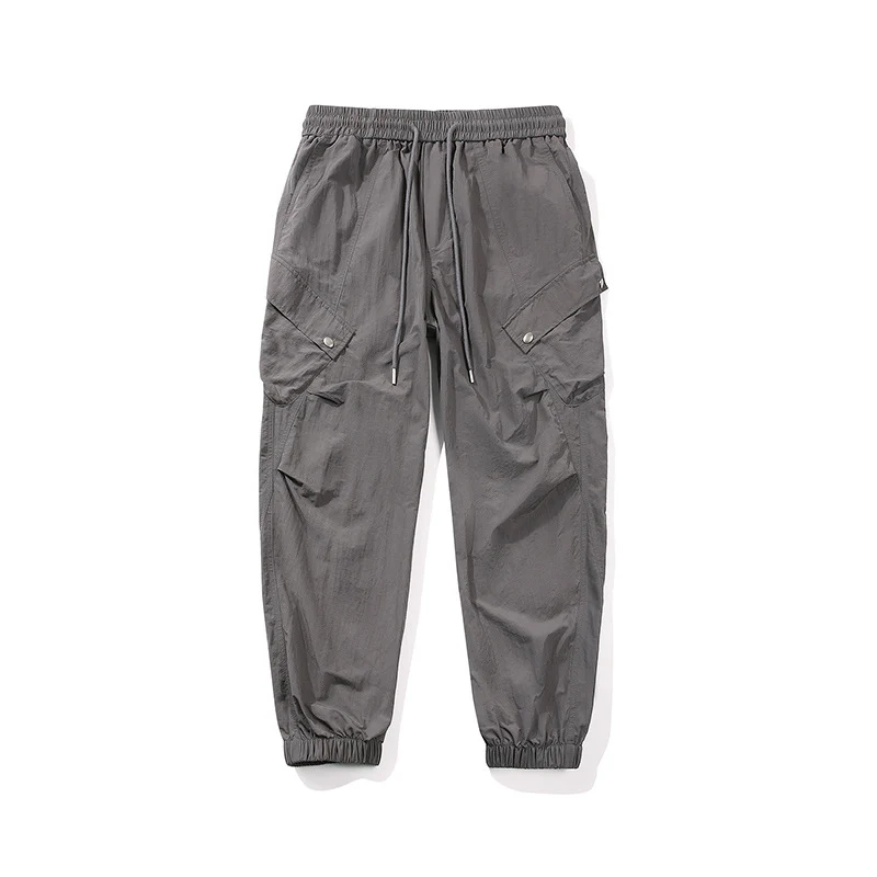 Herren utilitarische Cargo-Joggerhose mit Tunnelzugbund, Mehrfachtaschen und elastischem Knöchelabschluss Drune
