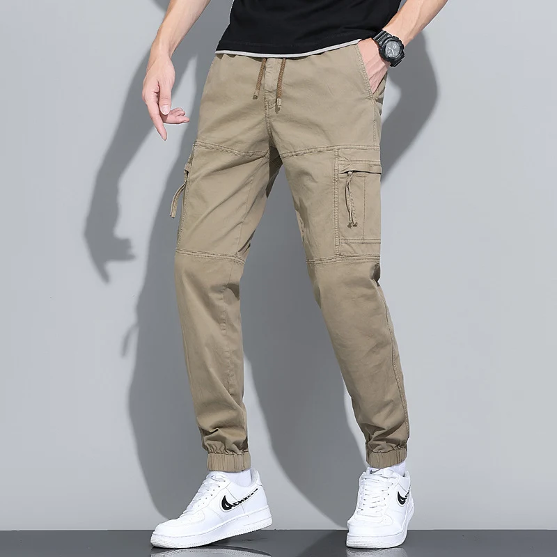 Herren Urbaner Tactical-Cargo-Jogger mit ergonomischen Kniefalten, integrierter Schlüsselöse und elastischem Knöchelabschluss Drune