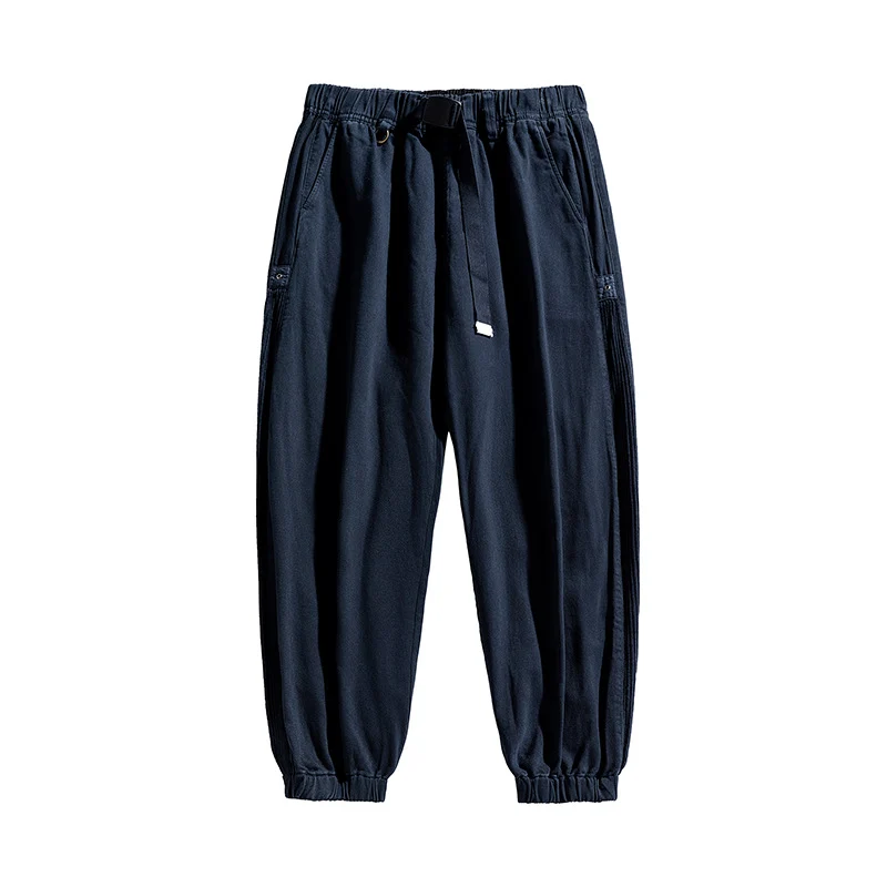 Herren Urbaner Relaxed-Jogger im Canvas‑Look mit verstellbarem Webgürtel und Utility‑Nähten Drune