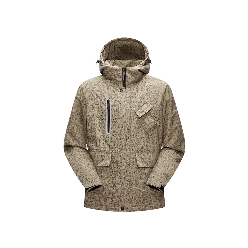 Herren Urban-Technical Field-Parka mit hochschließendem Kragen, schräge Brustpatte und verdeckten Reißverschlüssen Drune