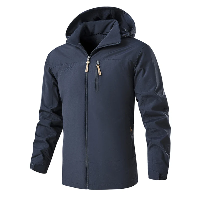 Herren Ultraleichte Softshell‑Hybridjacke mit verstellbarer Kapuze, wind‑ und wasserabweisender Membran Drune