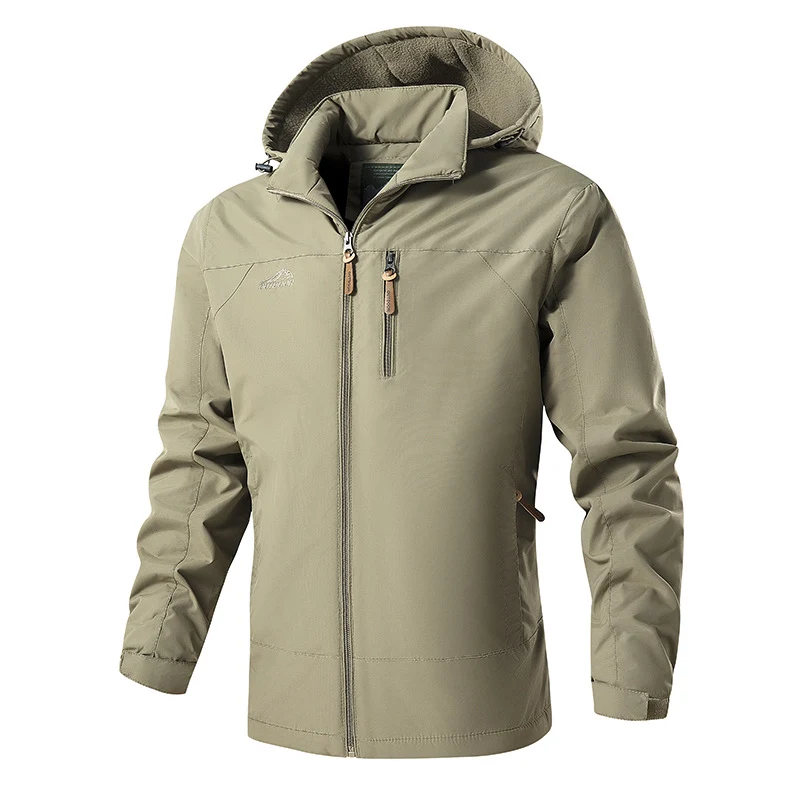 Herren Ultraleichte Softshell‑Hybridjacke mit verstellbarer Kapuze, wind‑ und wasserabweisender Membran Drune
