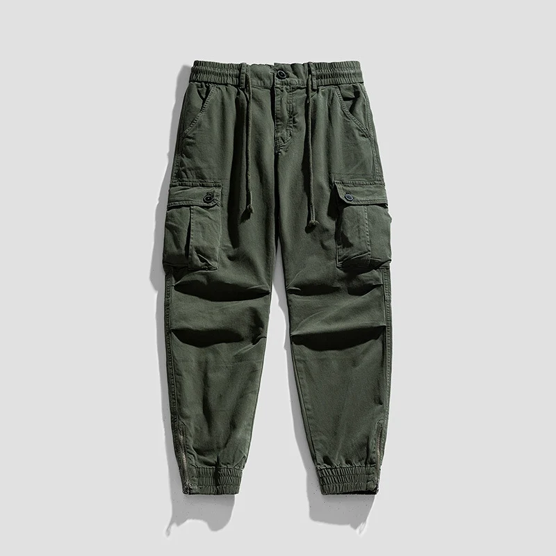 Herren Twill-Cargo-Jogger mit elastischem Komfortbund, Mehrfachklapptaschen und Reißverschluss-Knöchel Drune
