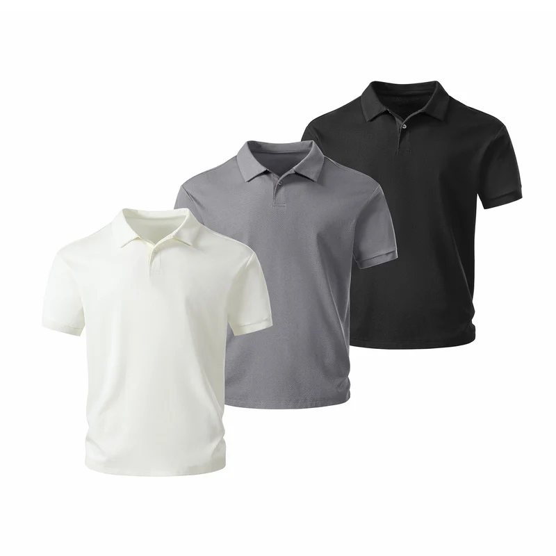 Herren Thermoregulierendes Piqué-Poloshirt mit feiner Struktur und Kurzarm Drune