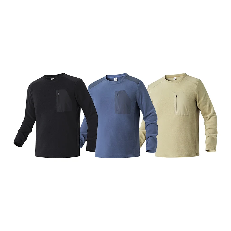 Herren Thermofleece-Pullover mit Brust-Reißverschluss und technischem Rundhalsausschnitt Drune