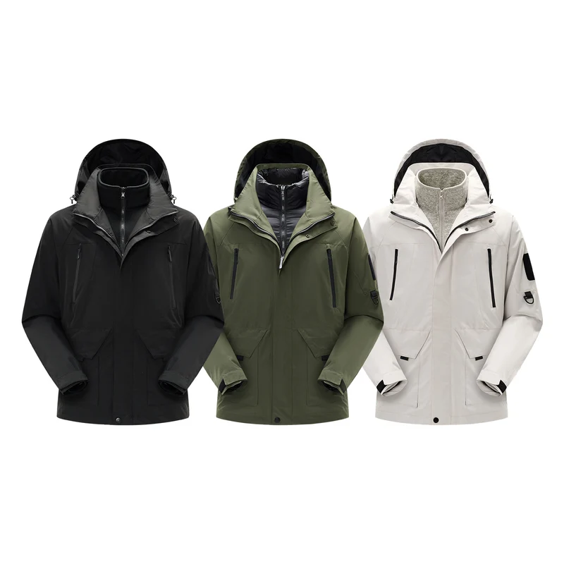 Herren Technische wasserdichte Outdoorjacke mit Kapuze, verschweißten Nähten und verdeckten Reißverschlüssen Drune