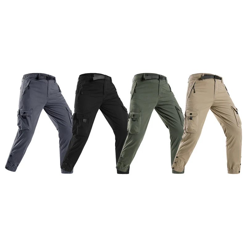 Herren technische Utility-Cargohose mit integriertem Webgürtel, Reißverschlusstaschen und verstellbaren Beinabschlüssen Drune