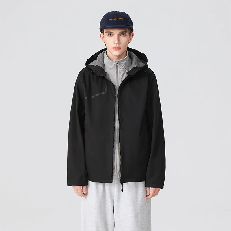 Herren Technische Softshelljacke mit verstellbarer Kapuze und winddichter Membran Drune