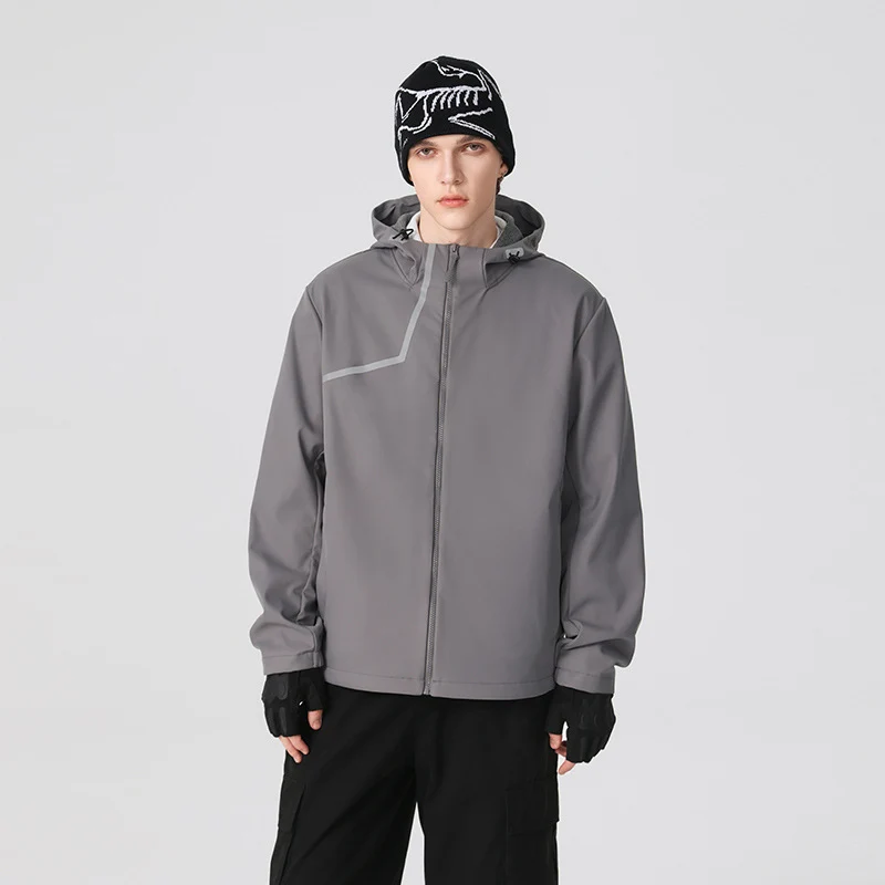 Herren Technische Softshelljacke mit verstellbarer Kapuze und winddichter Membran Drune