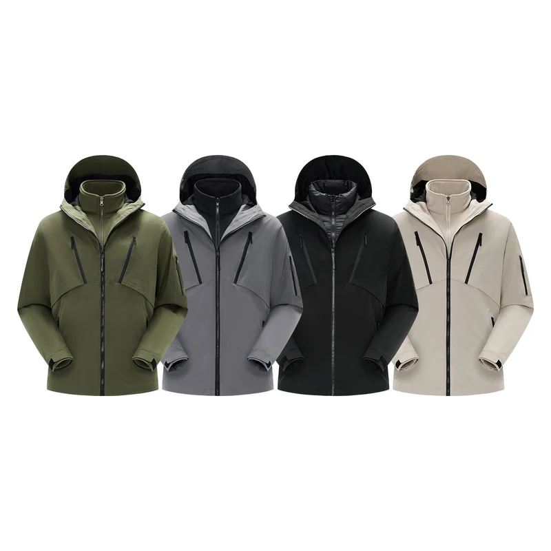 Herren Technische Softshelljacke mit Kapuze, wasserabweisender Membran und multiplen Reißverschlusstaschen Drune