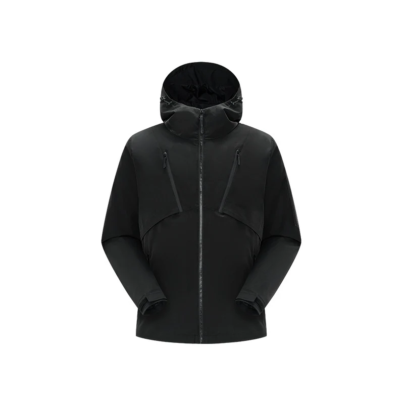 Herren Technische Softshelljacke mit Kapuze, wasserabweisender Membran und multiplen Reißverschlusstaschen Drune