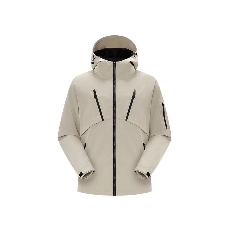 Herren Technische Softshelljacke mit Kapuze, wasserabweisender Membran und multiplen Reißverschlusstaschen Drune