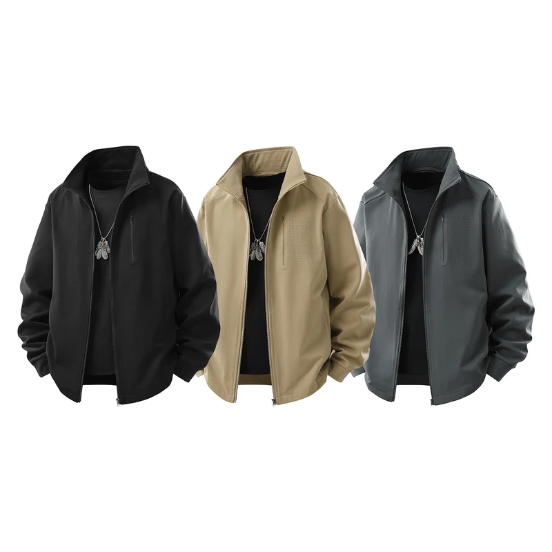 Herren Technische Softshell-Trainingsjacke mit Stehkragen, Brustreißverschluss und atmungsaktiver Struktur Drune