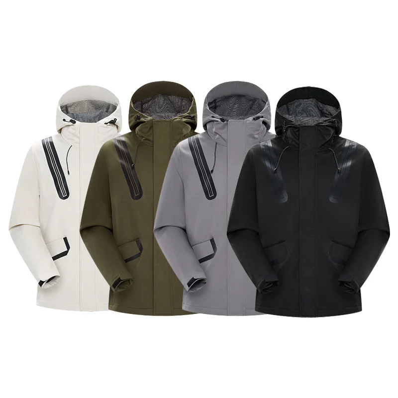 Herren Technische Softshell-Parka mit Kapuze, getapten Nähten und gummierten Einsätzen Drune