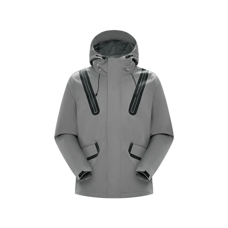 Herren Technische Softshell-Parka mit Kapuze, getapten Nähten und gummierten Einsätzen Drune