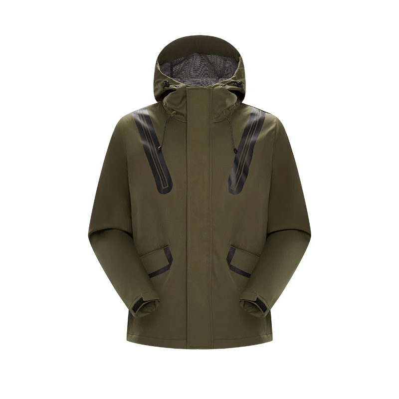 Herren Technische Softshell-Parka mit Kapuze, getapten Nähten und gummierten Einsätzen Drune