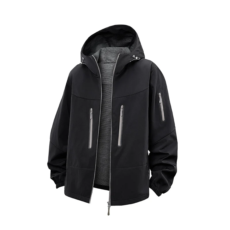 Herren Technische Softshell-Outdoorjacke mit Kapuze, versiegelten Reißverschlüssen und sportiver Regular-Fit Passform Drune