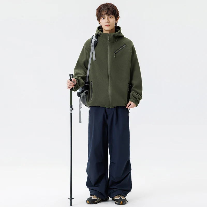 Herren technische Softshell-Fleecejacke mit Kapuze und wasserabweisenden Reißverschlüssen Drune