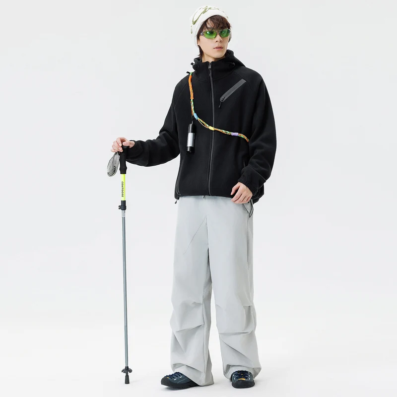 Herren technische Softshell-Fleecejacke mit Kapuze und wasserabweisenden Reißverschlüssen Drune