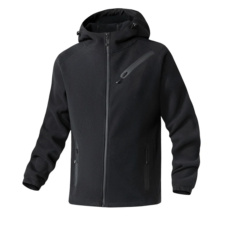 Herren technische Softshell-Fleecejacke mit Kapuze und wasserabweisenden Reißverschlüssen Drune